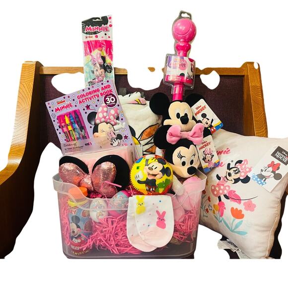 Mickey Mouse & Minnie Mouse Easter Coloring & Activity Book  Minnie and Mickey Mouse Easter bundle 50 70 throw with kite,ball bat,color book